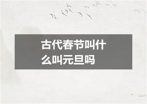 古代春节叫什么叫元旦吗