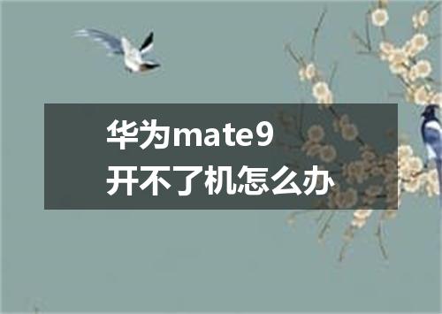 华为mate9开不了机怎么办