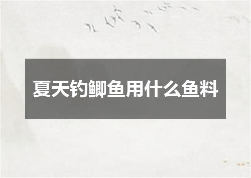 夏天钓鲫鱼用什么鱼料