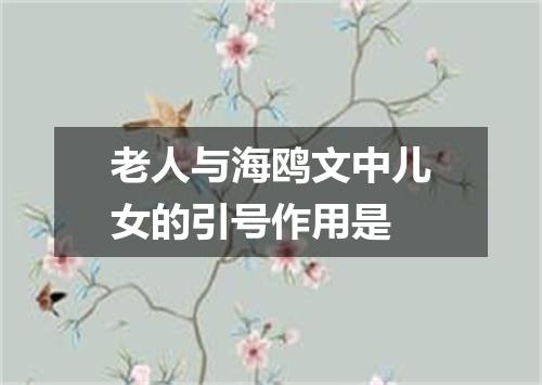 老人与海鸥文中儿女的引号作用是