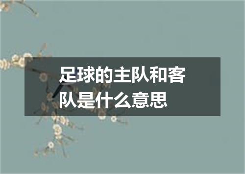 足球的主队和客队是什么意思