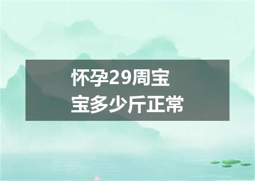 怀孕29周宝宝多少斤正常