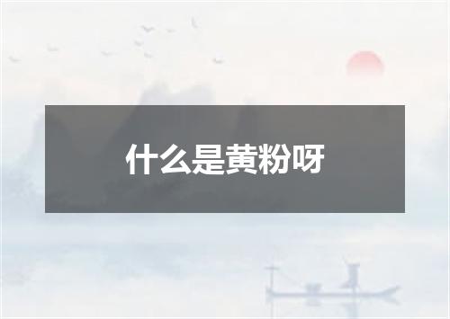 什么是黄粉呀