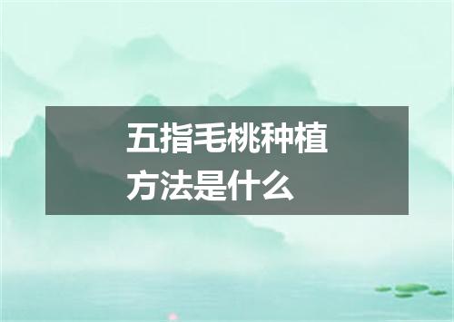 五指毛桃种植方法是什么