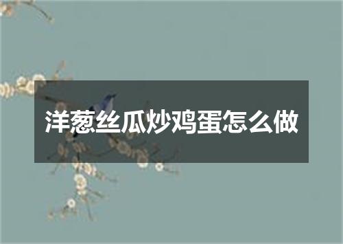 洋葱丝瓜炒鸡蛋怎么做