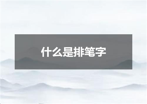什么是排笔字