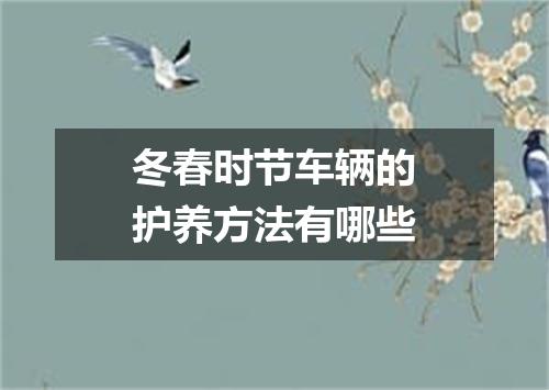 冬春时节车辆的护养方法有哪些