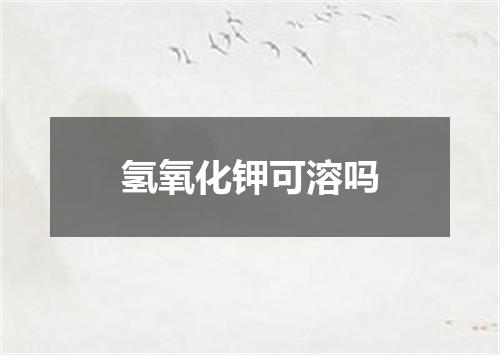 氢氧化钾可溶吗