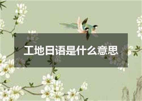 工地日语是什么意思