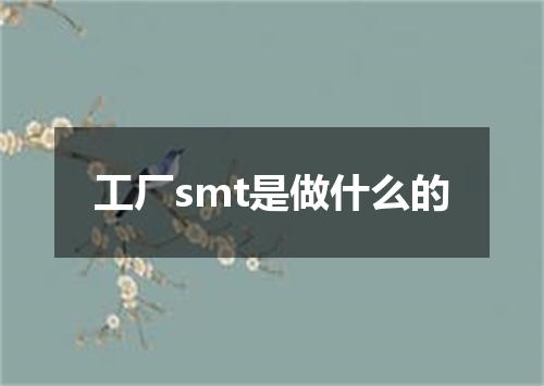 工厂smt是做什么的