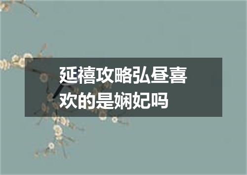 延禧攻略弘昼喜欢的是娴妃吗