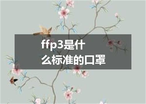 ffp3是什么标准的口罩