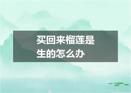 买回来榴莲是生的怎么办