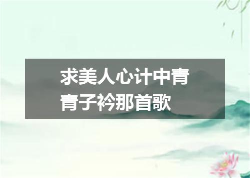求美人心计中青青子衿那首歌