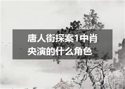 唐人街探案1中肖央演的什么角色