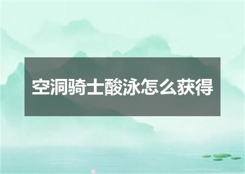 空洞骑士酸泳怎么获得