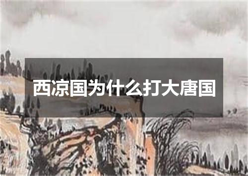 西凉国为什么打大唐国