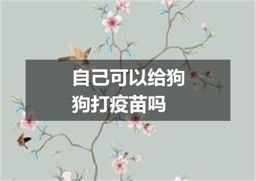自己可以给狗狗打疫苗吗