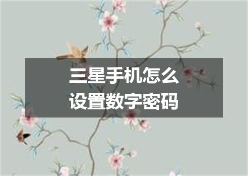 三星手机怎么设置数字密码