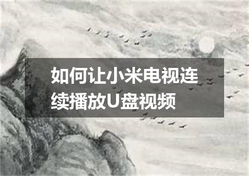 如何让小米电视连续播放U盘视频