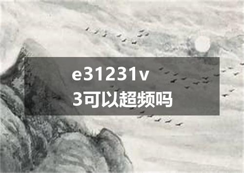 e31231v3可以超频吗