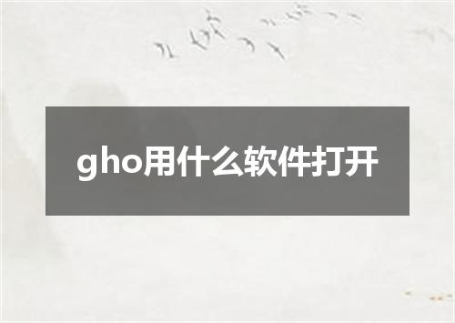 gho用什么软件打开
