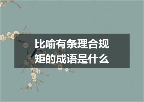 比喻有条理合规矩的成语是什么