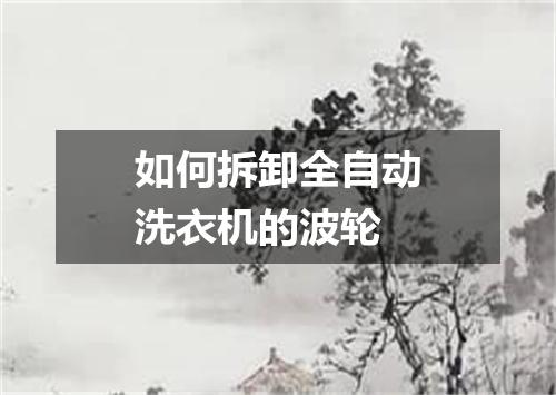 如何拆卸全自动洗衣机的波轮