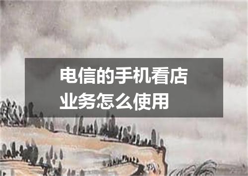 电信的手机看店业务怎么使用