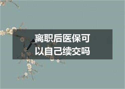 离职后医保可以自己续交吗