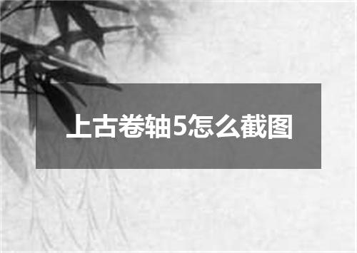 上古卷轴5怎么截图