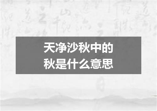 天净沙秋中的秋是什么意思