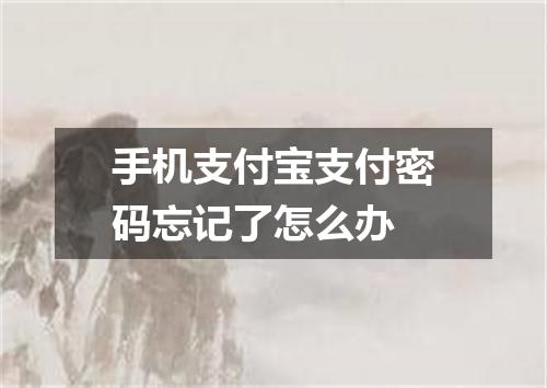 手机支付宝支付密码忘记了怎么办