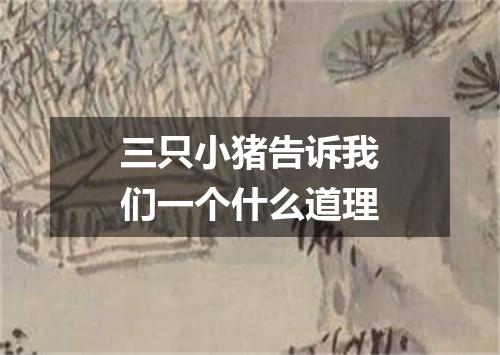 三只小猪告诉我们一个什么道理