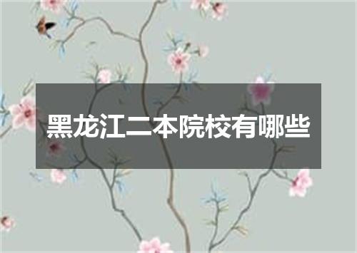黑龙江二本院校有哪些