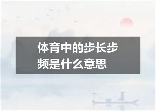 体育中的步长步频是什么意思