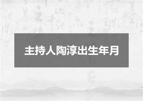 主持人陶淳出生年月