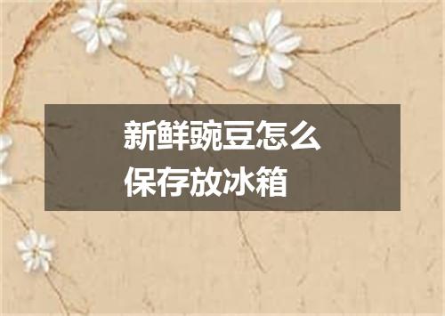 新鲜豌豆怎么保存放冰箱