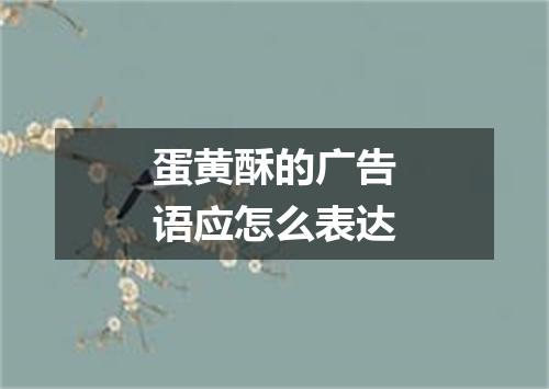 蛋黄酥的广告语应怎么表达