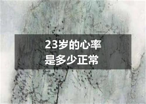23岁的心率是多少正常
