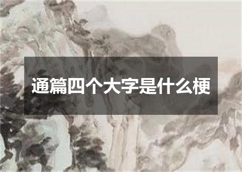 通篇四个大字是什么梗