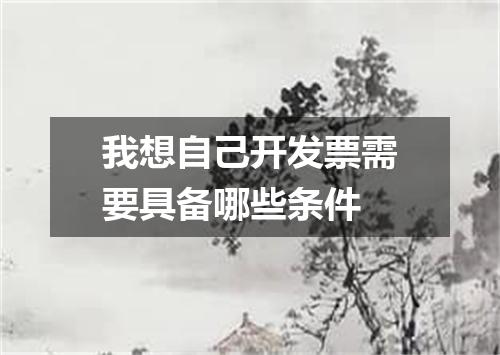 我想自己开发票需要具备哪些条件
