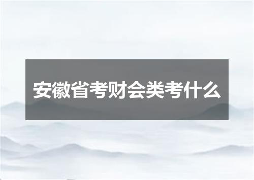 安徽省考财会类考什么