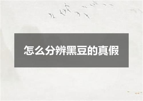 怎么分辨黑豆的真假