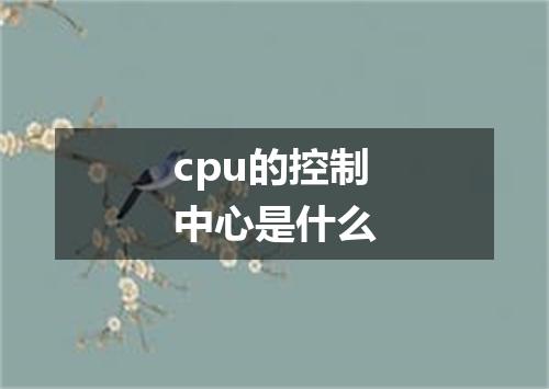cpu的控制中心是什么