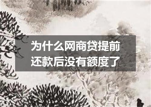 为什么网商贷提前还款后没有额度了