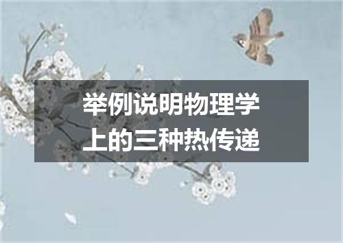 举例说明物理学上的三种热传递