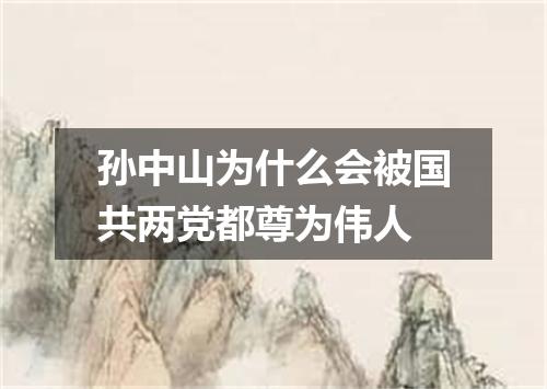 孙中山为什么会被国共两党都尊为伟人