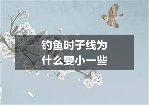 钓鱼时子线为什么要小一些
