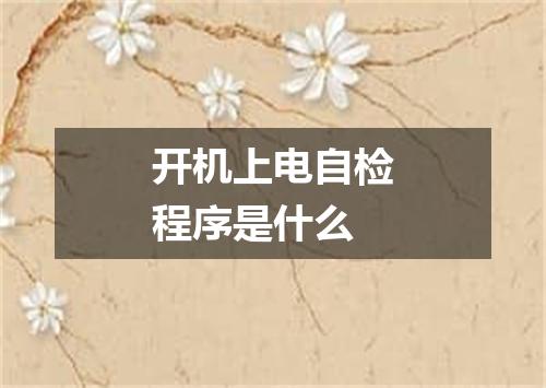 开机上电自检程序是什么